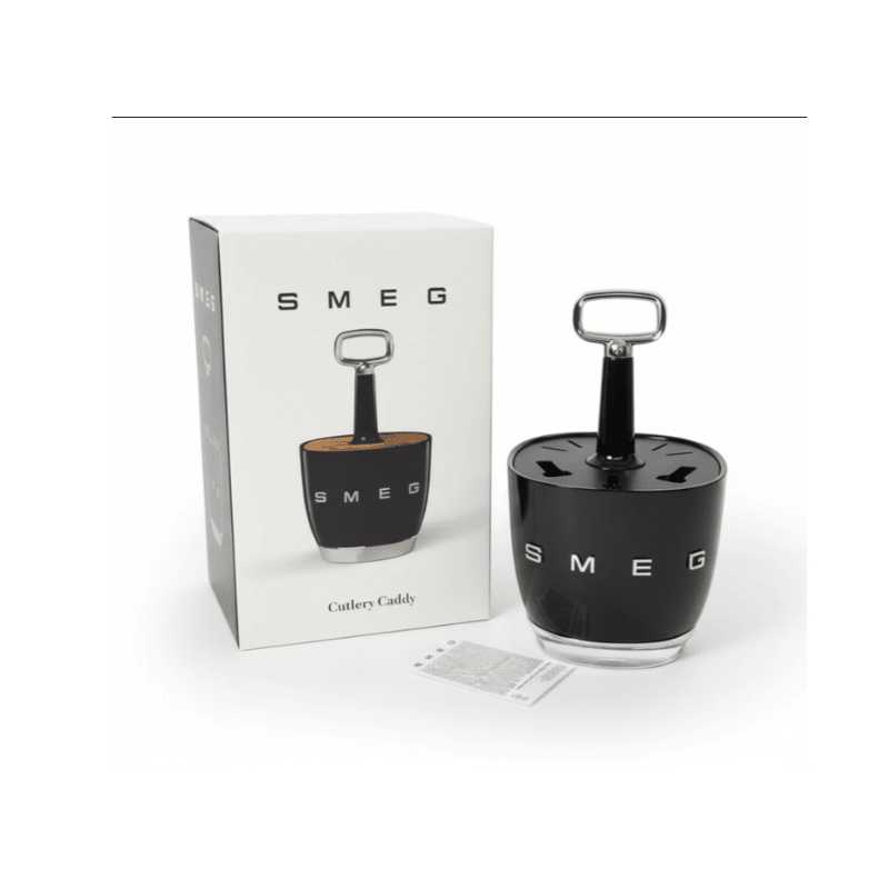SMEG - Cutlery Holder. Retro Style for Kitchen to put Knife,Fork,Spoon. Black color. - BusDeals
