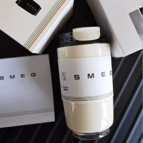 Smeg Mug, 240ml Insulated Stainless Steel Coffee mug, Off White. - BusDeals