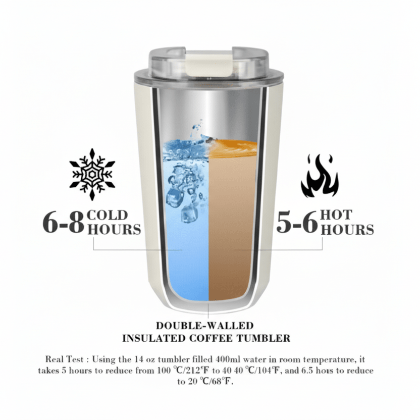 Smeg Mug, 240ml Insulated Stainless Steel Coffee mug,Yellow - BusDeals