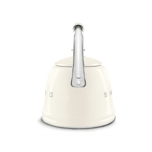 SMEG, WKF01CR Whistling Kettle, Stainless Steel, 2.3 L Capacity, Removable Lid and Measuring Spout, Induction Compatible, Cream. - BusDeals