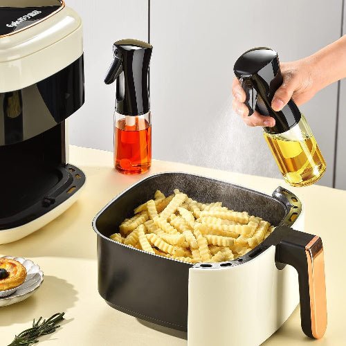 Spray Oil Bottle for Cooking - Hand - Held Air Fryer Oil Spritzer - Olive Oil Dispenser Bottle - BPA Free Plastic - Rectangle Shape - Kitchen Oil Mister for Salad, Frying, BBQ, Baking. - BusDeals