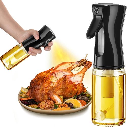 Spray Oil Bottle for Cooking - Hand - Held Air Fryer Oil Spritzer - Olive Oil Dispenser Bottle - BPA Free Plastic - Rectangle Shape - Kitchen Oil Mister for Salad, Frying, BBQ, Baking. - BusDeals