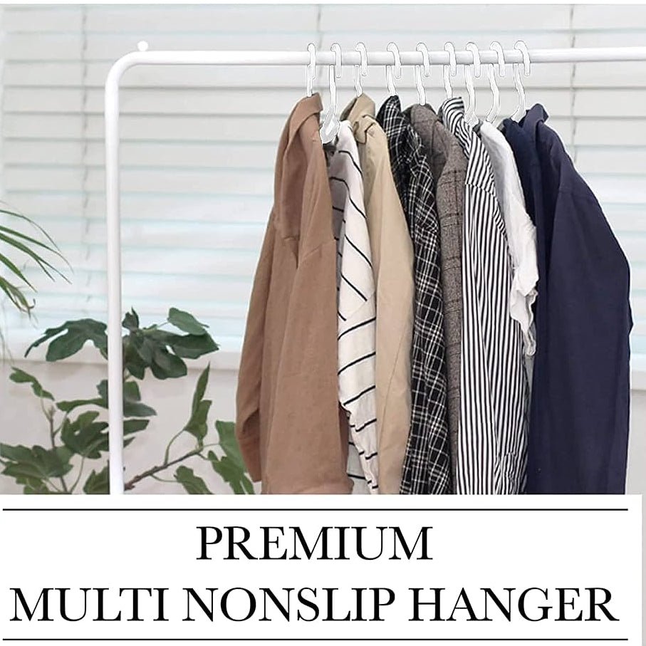 Standard Green Plastic Hangers | 5 Pieces | With Strap Hooks, Durable & Slim - BusDeals