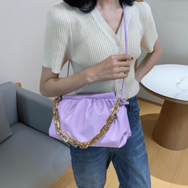 Stock bag. Purple PU Leather Women's Bag with Strap. - BusDeals