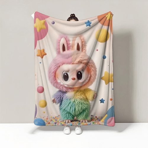 Throw Labubu Blanket Super Soft, Pink Color. - BusDeals