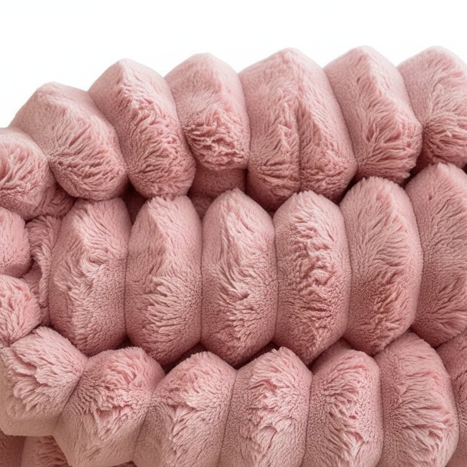 Throw Striped Blanket Super Soft 200X230cm, Pink. - BusDeals