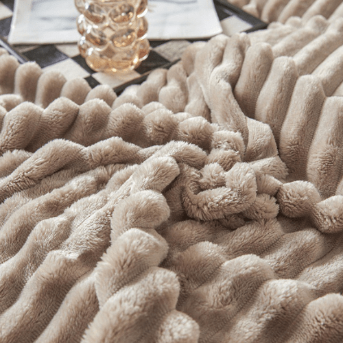 Throw Striped Blanket Super Soft, Brown Color. - BusDeals