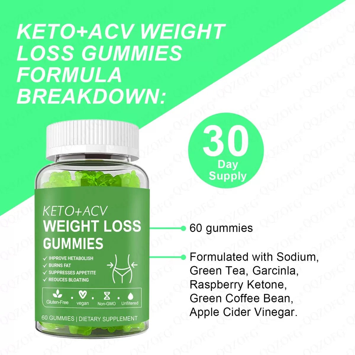 Weight Loss Gummies Keto+ACV, 60 Gummies - BusDeals
