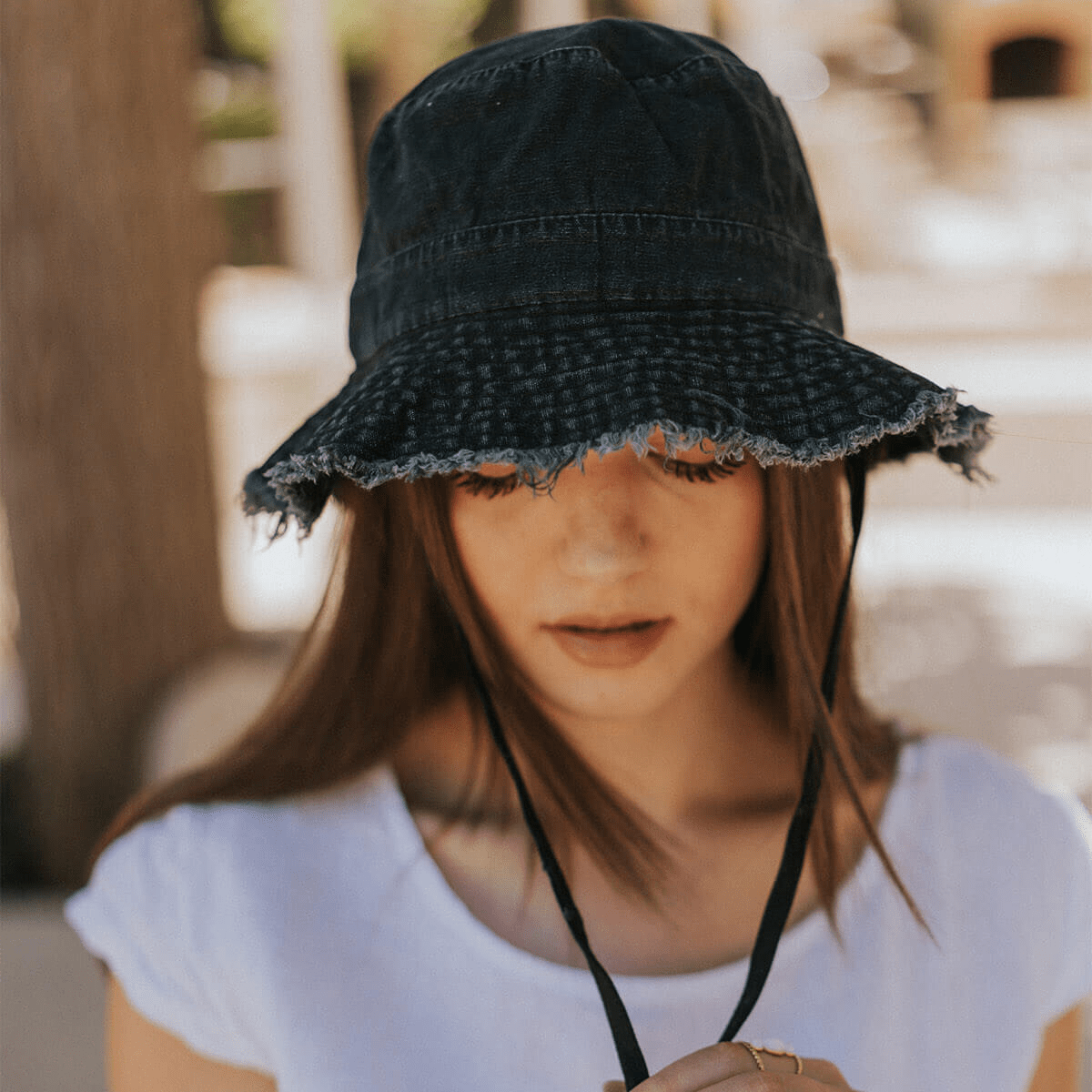 Woman Bucket hat, size 58 Dark Grey Denim. - BusDeals