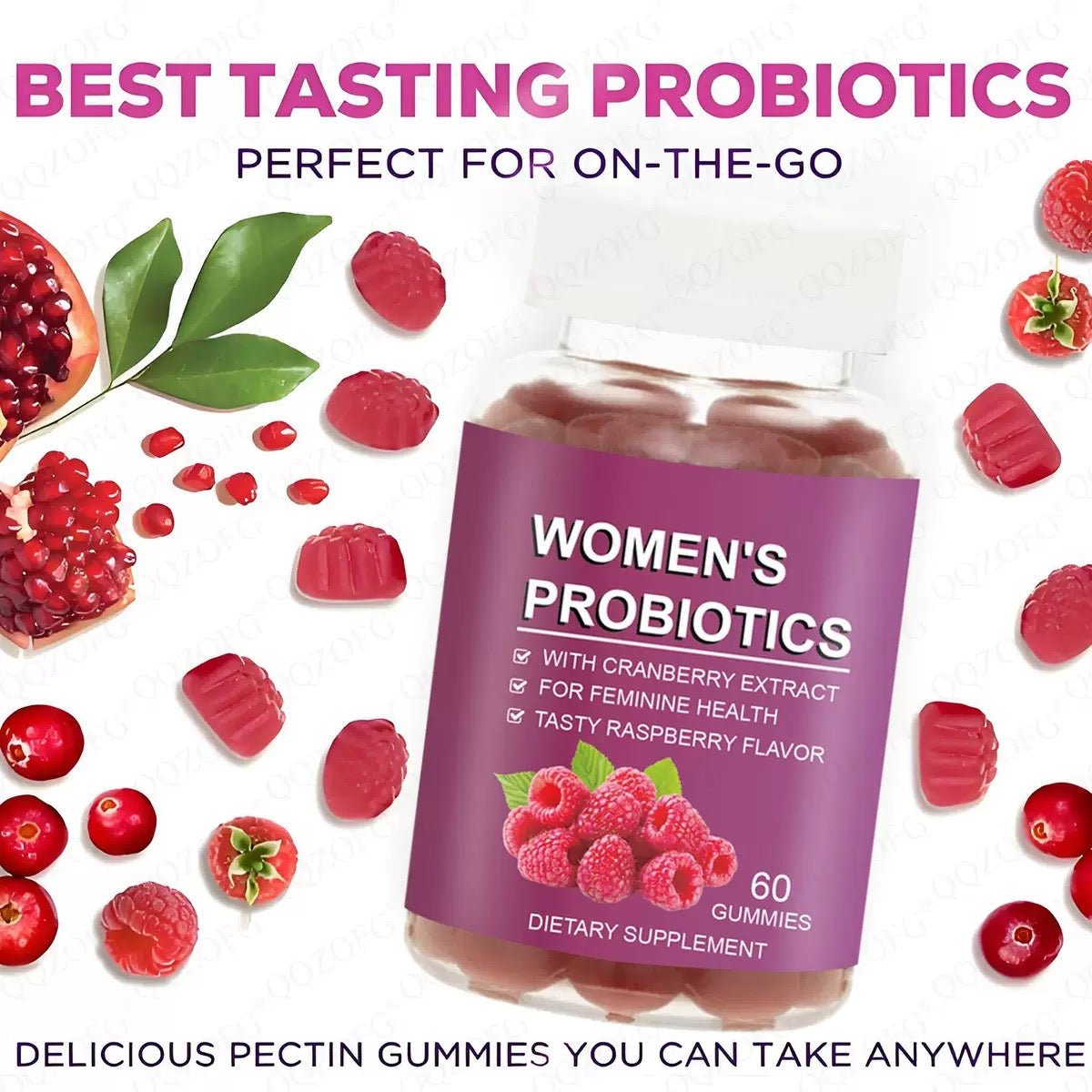 Women's Probiotic Gummies Raspberry Flavor - BusDeals