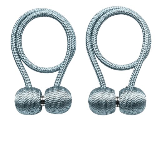 1 Pair Magnetic Curtain Tiebacks, Lake Blue Color, Tie Rope Accessory Backs Holdbacks Buckle Clips Hook Holder Home Decor. - BusDeals