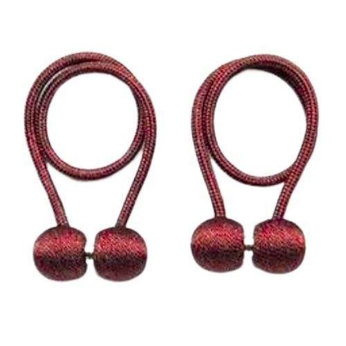 1 Pair Magnetic Curtain Tiebacks, Maroon Color, Tie Rope Accessory Backs Holdbacks Buckle Clips Hook Holder Home Decor. - BusDeals