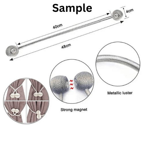 1 Pair Magnetic Curtain Tiebacks, Purple Color, Tie Rope Accessory Backs Holdbacks Buckle Clips Hook Holder Home Decor. - BusDeals