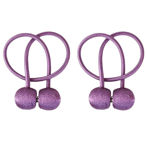 1 Pair Magnetic Curtain Tiebacks, Purple Color, Tie Rope Accessory Backs Holdbacks Buckle Clips Hook Holder Home Decor. - BusDeals