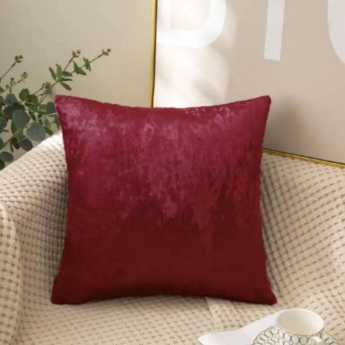 1 Piece 45*45cm Size, Velvet Cushion Cover, Maroon color - BusDeals