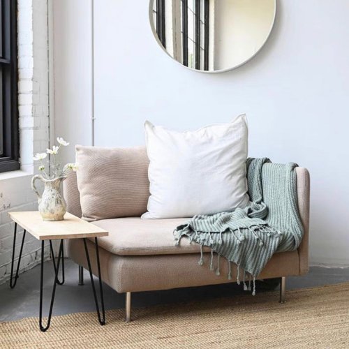 1 Piece 50*50cm Size, 100% Linen Cushion Cover, Solid Ivory. - BusDeals