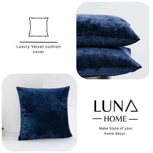 1 Piece 45*45cm Size, Velvet Cushion Cover, Blue color