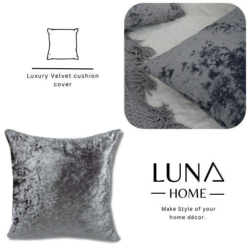1 Piece 45*45cm Size, Velvet Cushion Cover, Gray color