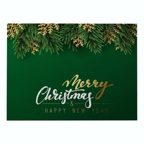 1 Piece christmas placemat water proof linen, Green color - BusDeals