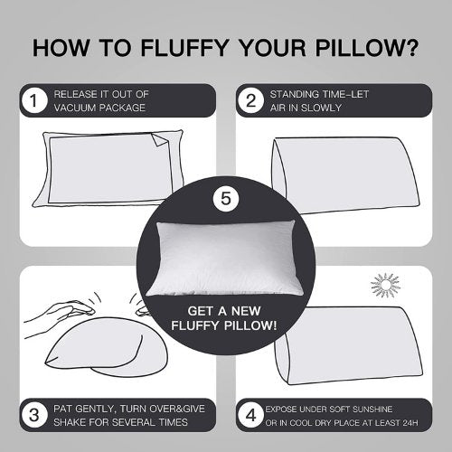 1 piece First Grade Feather Filling Pillow, Five Star Hotel Standard Size Pillow Neck Support - BusDeals
