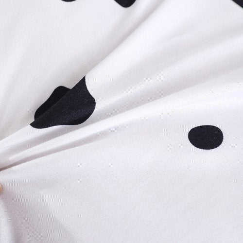 1 Piece Long Body Pillow Case, Cow Moo Moo Design. Black and White.