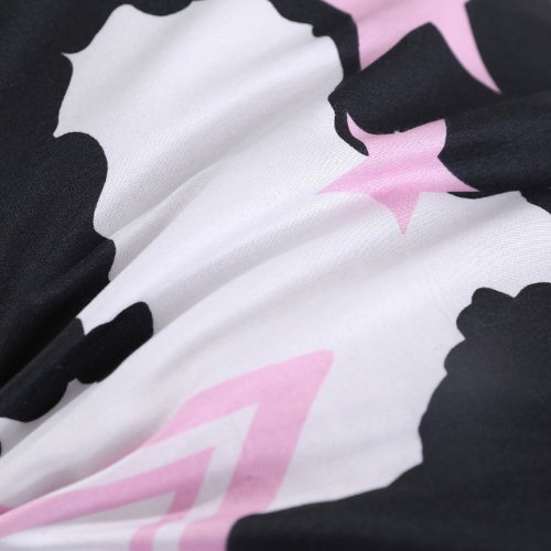 1 Piece Long Body Pillow Case, Pink Stars Design.