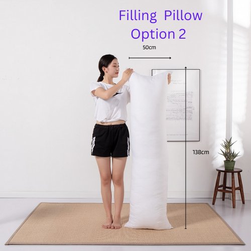 1 Piece Long Body Pillow Case, Plain Cappuccino Color, BusDeals Today