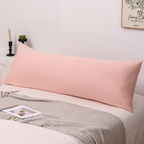1 Piece Long Body Pillow Case, Plain Peach Color, BusDeals Today