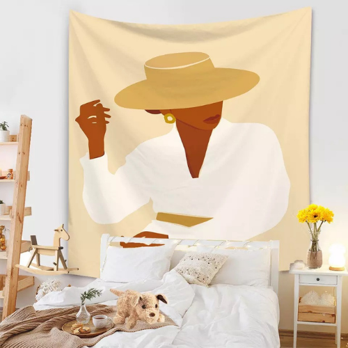 Wall Hanging Tapestry Home Decor , Girl Portrait Design - BusDeals Today