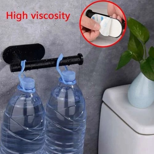 1pc Stainless Steel Bathroom Wall Mounted Toilet Paper Holder, Black Color. - BusDeals