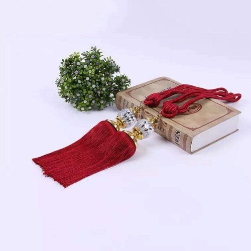 2 Pieces - Crystal Tieback, Curtain Holder, Maroon Color. - BusDeals