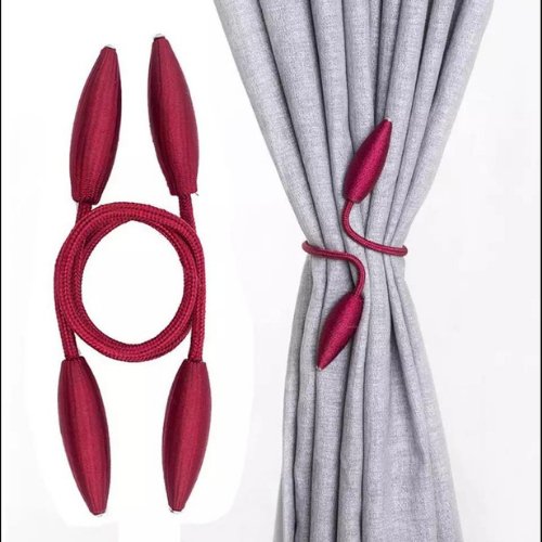 2 Pieces - Curtain Holder Tieback, Maroon Color. - BusDeals