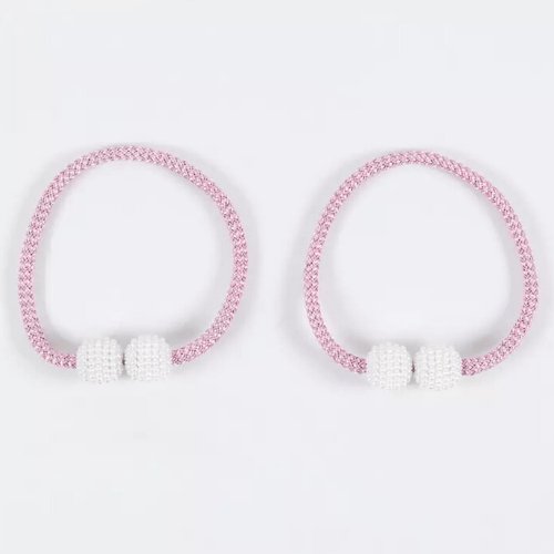 2 Pieces - Magnetic Tieback, Curtain Holder, Pink Color. - BusDeals
