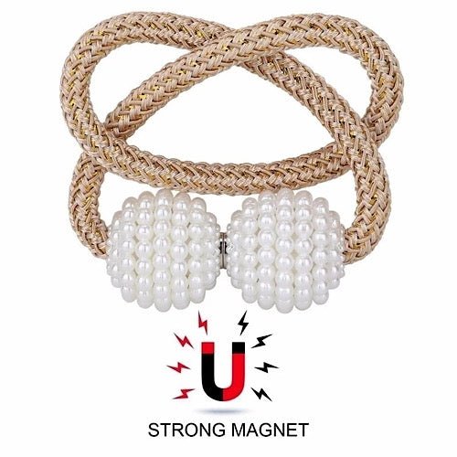 2 Pieces - Magnetic Tieback, Curtain Holder, Pink Color. - BusDeals