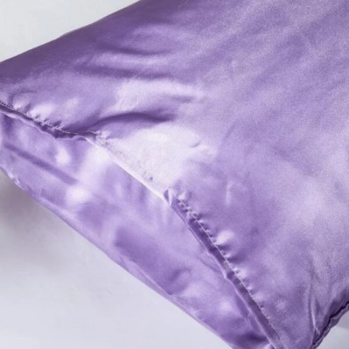 2 Pieces Pillowcases Silky Satin pillow cover set Hair Skin, Lavander Color. - BusDeals