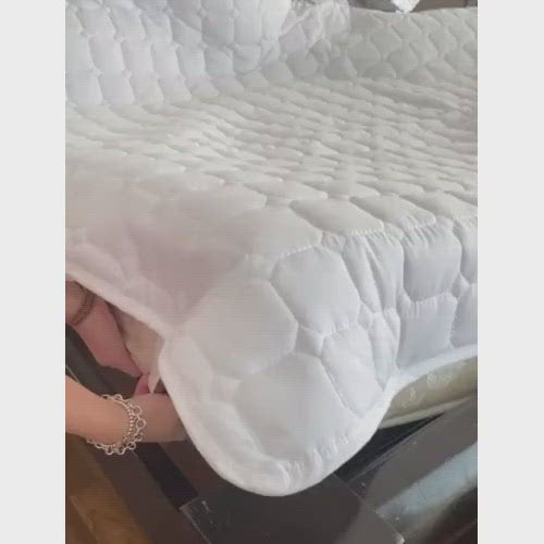 Single Size, White Mattress Protector Pad , Bed Cover , BusDeals Today