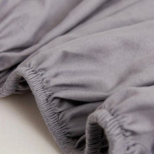 3 Pieces Fitted Bedsheet Set Plain Gray Color, Various Sizes, BusDeals Today