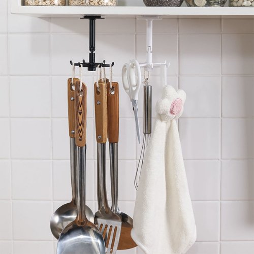 360 Degree Rotating Hook Organizer, Wall Mounted Hanger -BusDeals Today