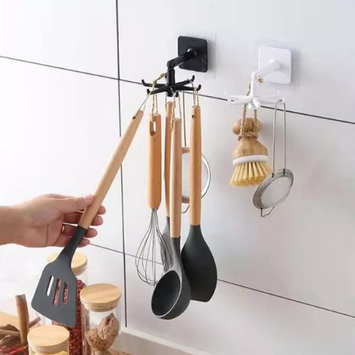 360 Degree Rotating Hook Organizer, Wall Mounted Hanger -BusDeals Today