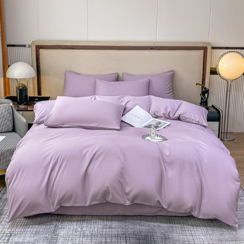 Basic Queen/Double size 6 pieces, Luna Home Premium Quality Duvet Cover Set. Lavender color. - BusDeals