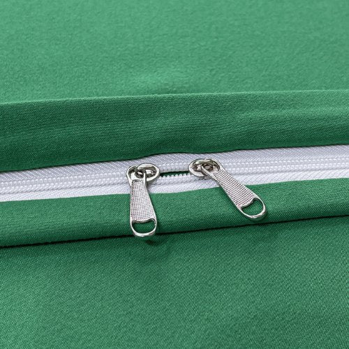 Basic Single Set of 4 Pieces, Luna Home Premium Quality Duvet Cover Set. Green color. - BusDeals