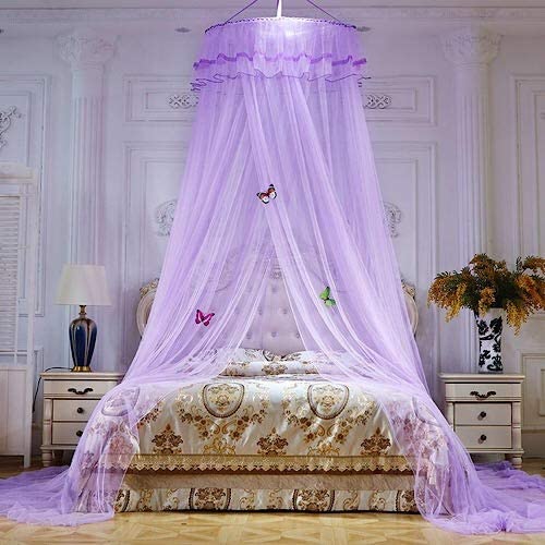 Purple on sale bed canopy