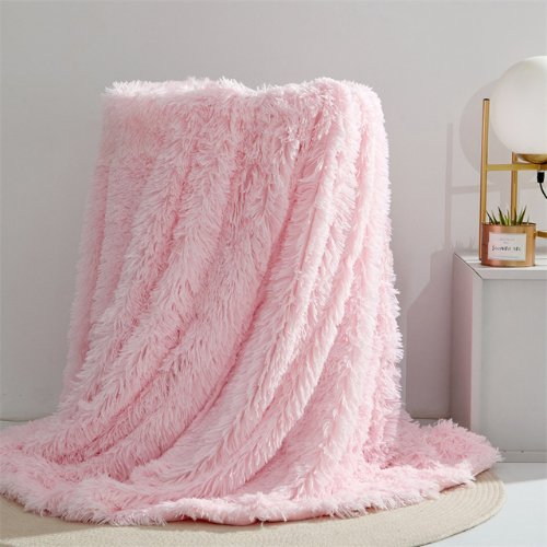 Blanket Soft Fluffy Fur Korean Style, Light Pink. - BusDeals