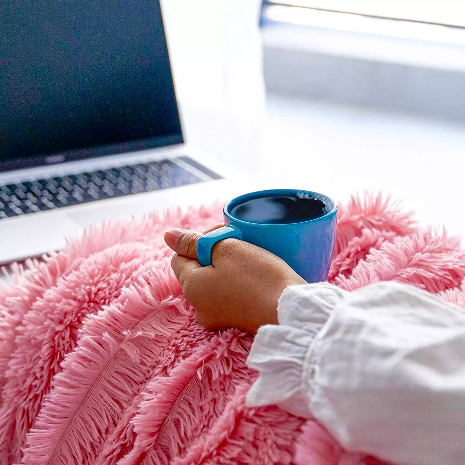 Blanket Soft Fur Fluffy Korean Style, Pink Color. - BusDeals