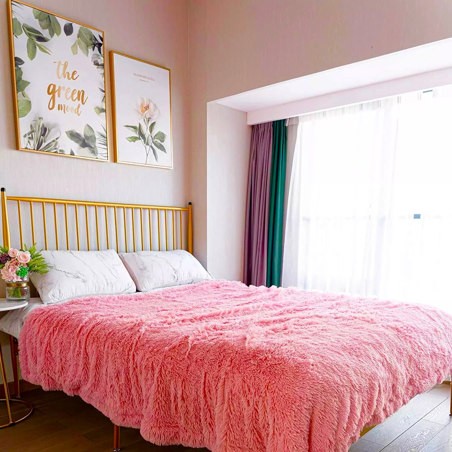 Blanket Soft Fur Fluffy Korean Style, Pink Color. - BusDeals