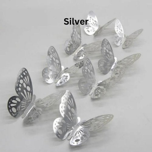 Butterfly Sticker 12pcs, 3D Double Layer Decoration For Wall. - BusDeals