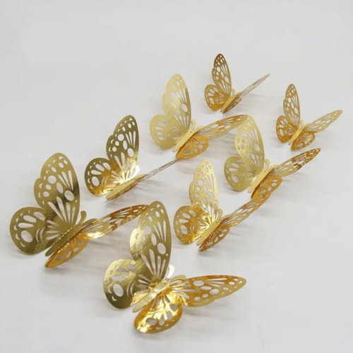 Butterfly Sticker 12pcs, 3D Double Layer Decoration For Wall. - BusDeals