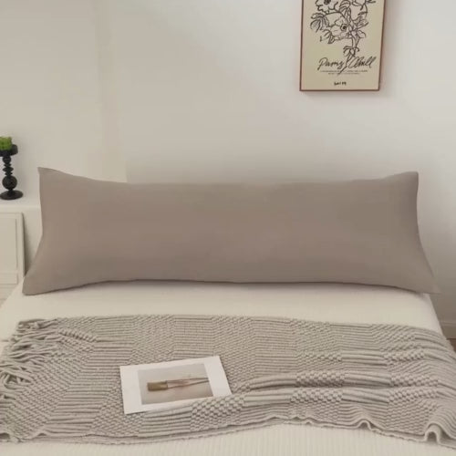 1 Piece Long Body Pillow Case, Plain Cappuccino Color, BusDeals Today