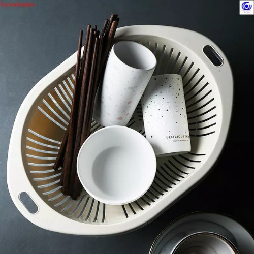 Cute Double layer Multi-functional Basket with cover, White Color - BusDeals