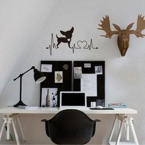 Dog heartbeat vinyl wall decals home decor, Wall sticker - BusDeals